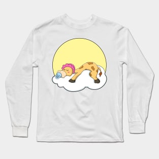 Giraffe at Sleeping with Cloud & Sun Long Sleeve T-Shirt